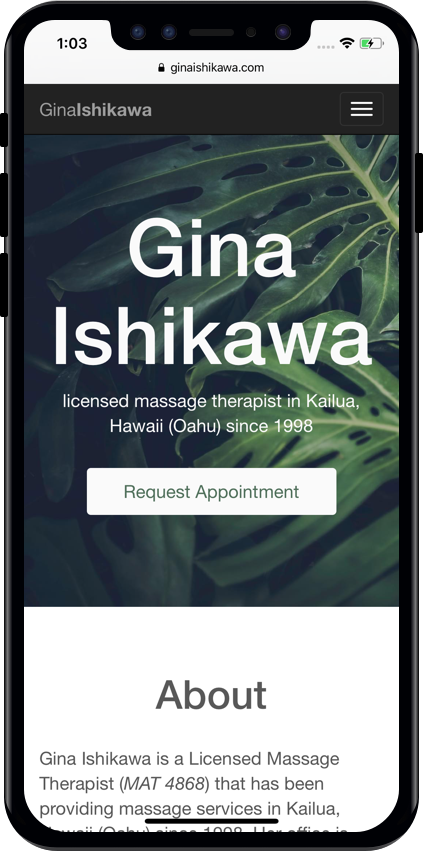 GinaIshikawa Mobile Website